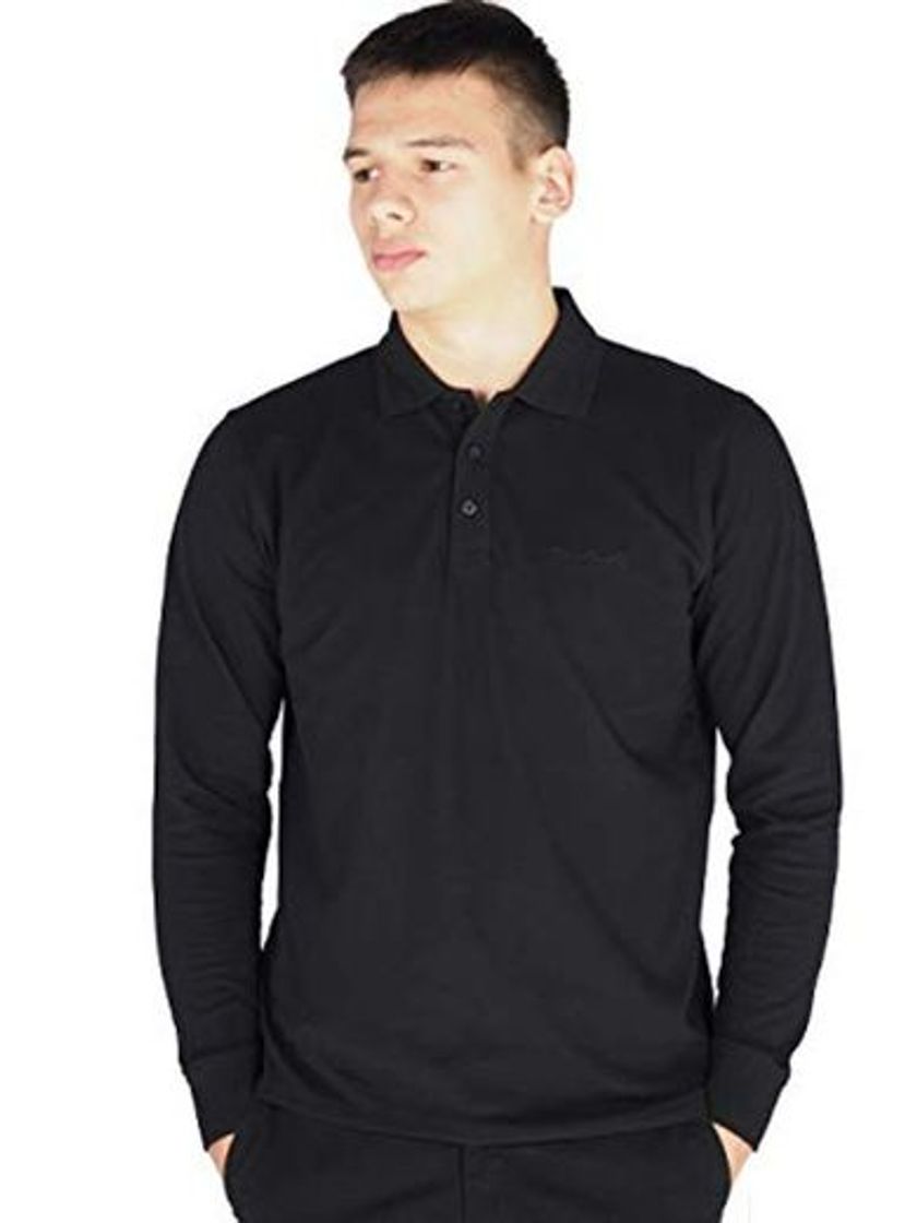 Fashion Pierre Cardin Hombre Polo Premium de Manga Larga Ajuste Clásico