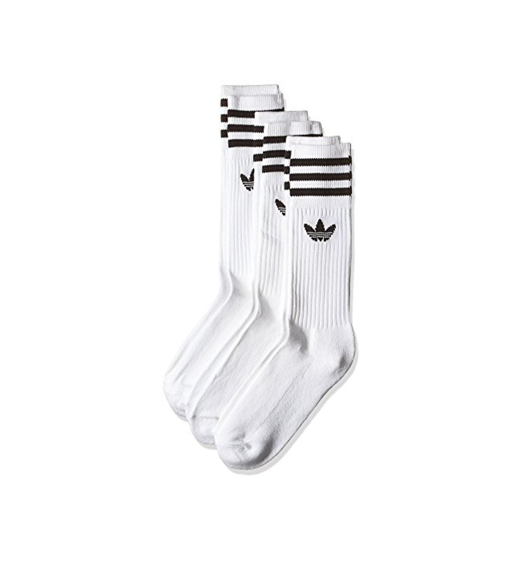 Fitness adidas Solid Crew Calcetines, Hombre, Blanco/Negro