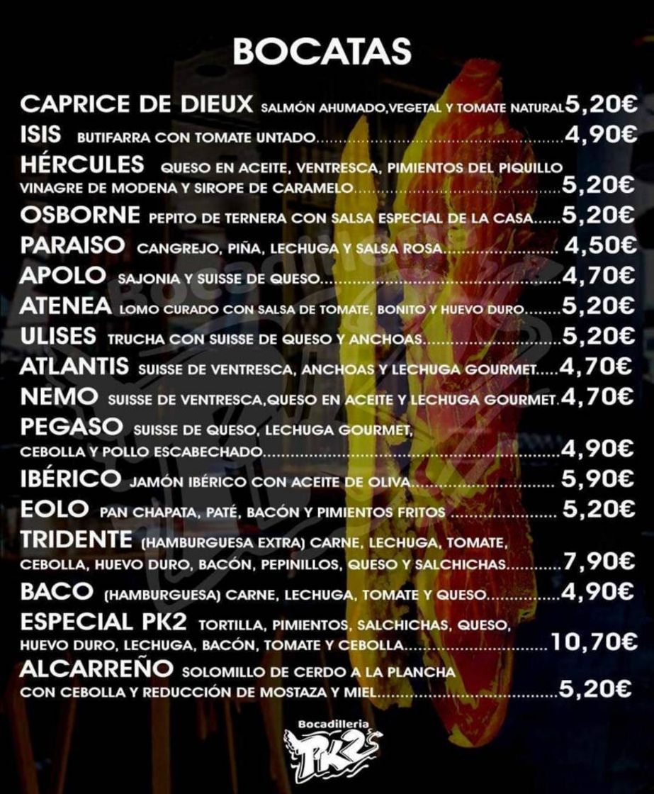 Restaurants Bocadilleria PK2