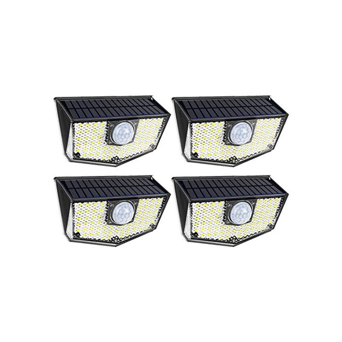 Home OUSFOT 4 Pack Luz Solar Exterior LED Foco Solar Exterior con Sensor de Movimiento Lámpara Solar IP67 Impermeable 3 Modos Gran Ángulo 120º de Iluminación 1200mAh para Jardín Muros Exteriores