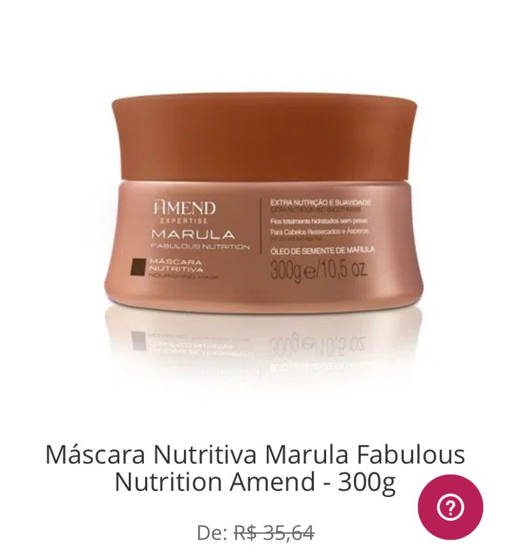 Fashion Máscara Nutritiva Marula Fabulous Nutrition Amend - 300g - amend