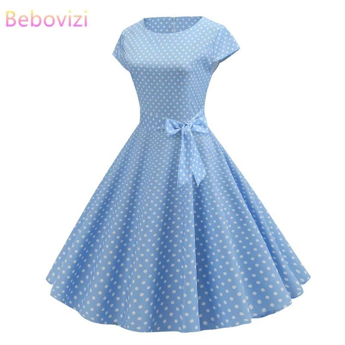 Moda Vestido godê bolinhas blue Aliexpress 💙