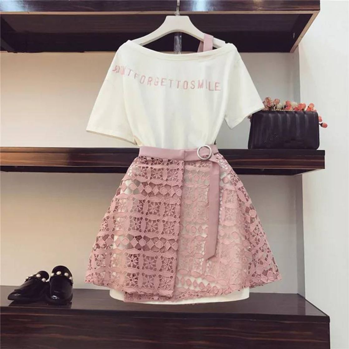 Fashion Conjunto saia e camisa Rose 🌸 Aliexpress