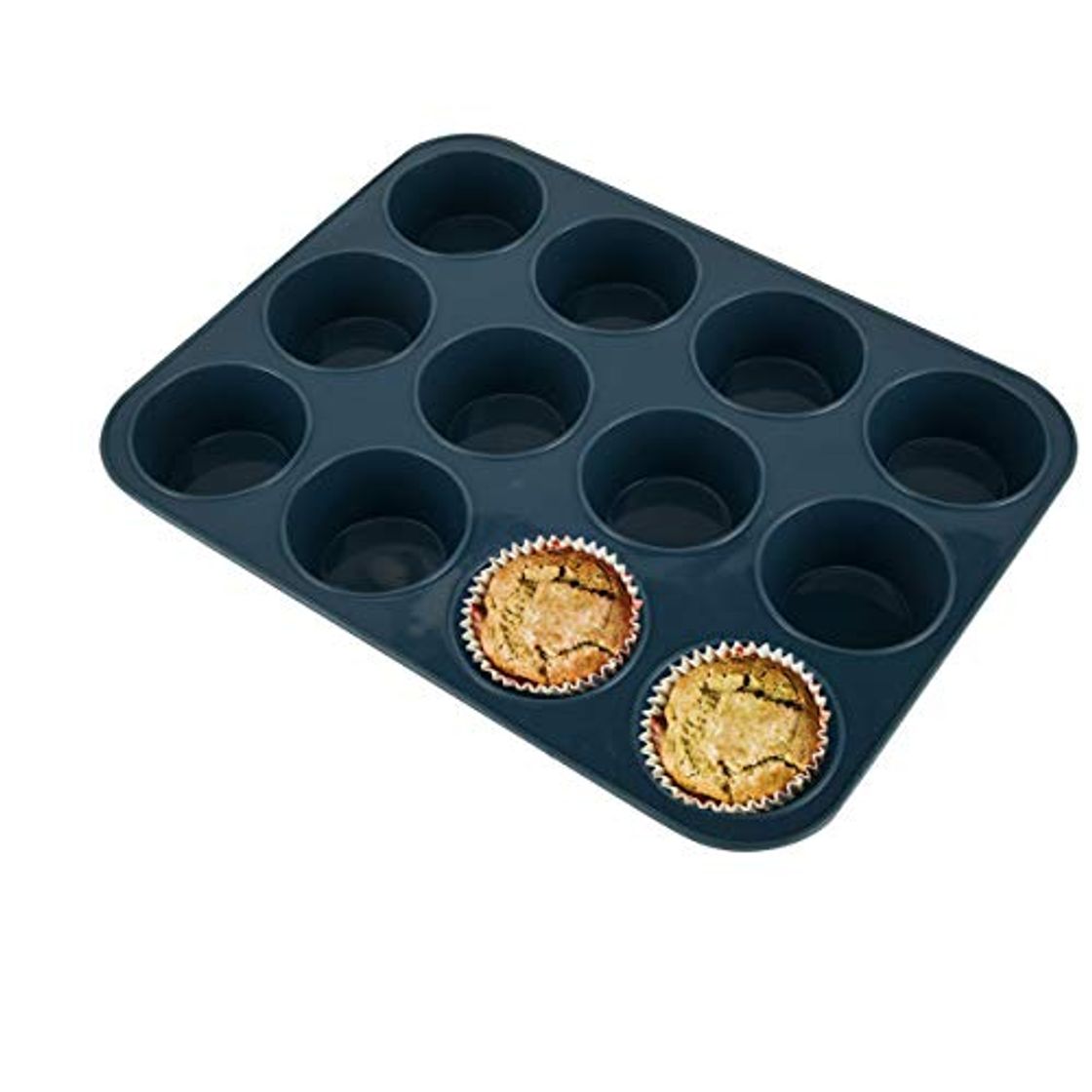 Social SUPER KITCHEN Grande Molde de Silicona para 12 Magdalenas, Bandejas para Hornear