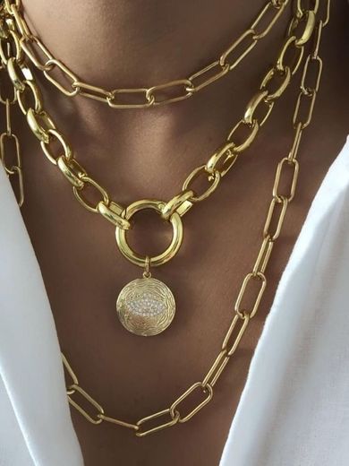 Gold locket necklace,gold ⚜️
