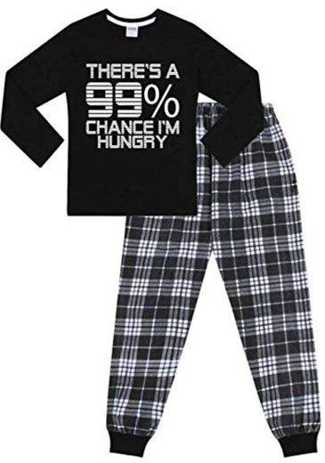 Pijama largo tejido de algodón con texto en inglés "There a 99%