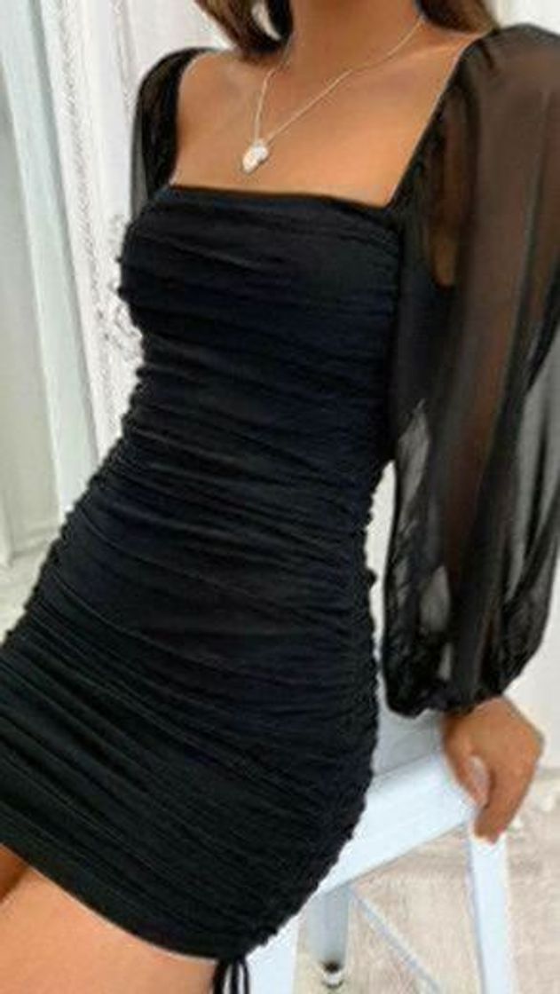 Social Hawiton Vestido de Punto para Mujer Vestido de Suéter de Cuello Alto Elegante Jersey de Manga Larga de Una Línea para Otoño Invierno