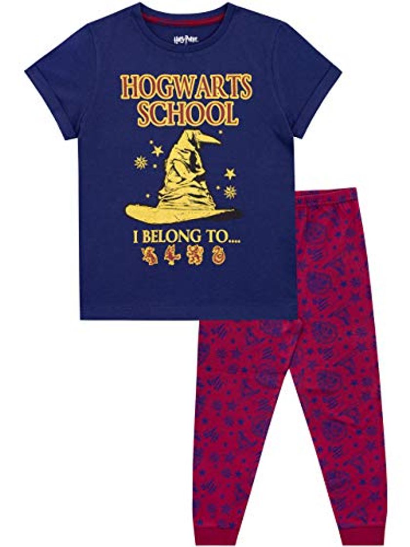 Fashion HARRY POTTER Pijamas de Manga Corta para niñas Hogwarts Azul 11