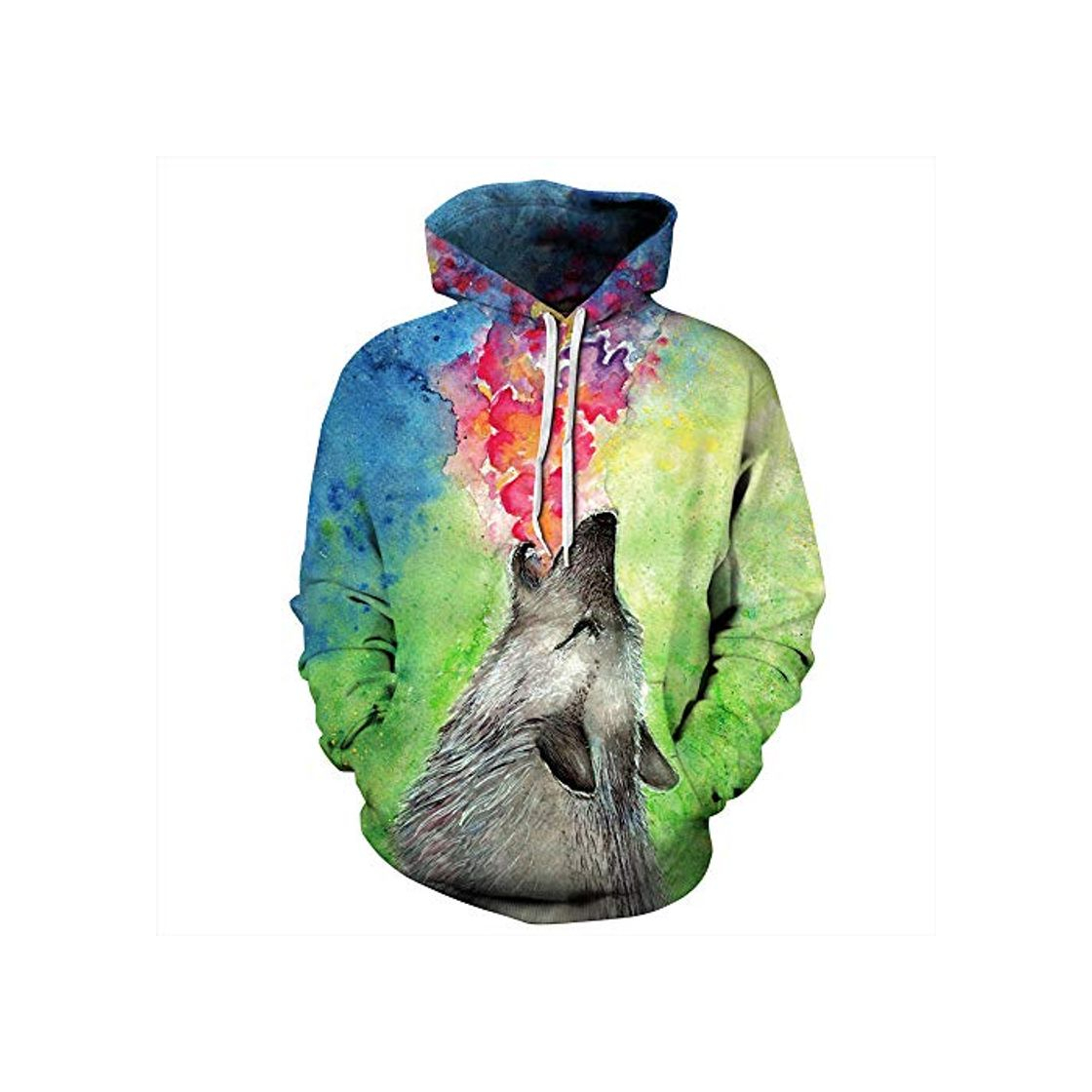 Moda 2020 Animal Starry Sky Wolf Hoodie 3D Tie Dyeing Plus Size Men