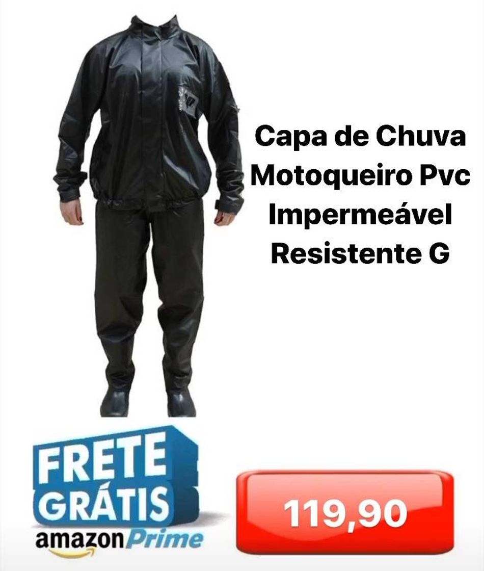 Moda Capa de Chuva Motoqueiro Pvc Impermeável Resistente G

