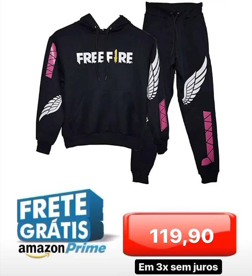 Moda Conjunto Free Fire Moletom + Calça Garena Angelical Anjo Gam