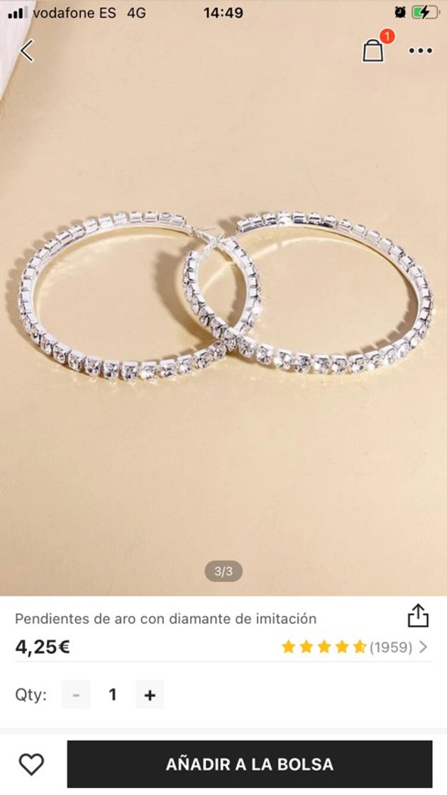 Moda Pendientes de diamantes extra grandes✨✨✨