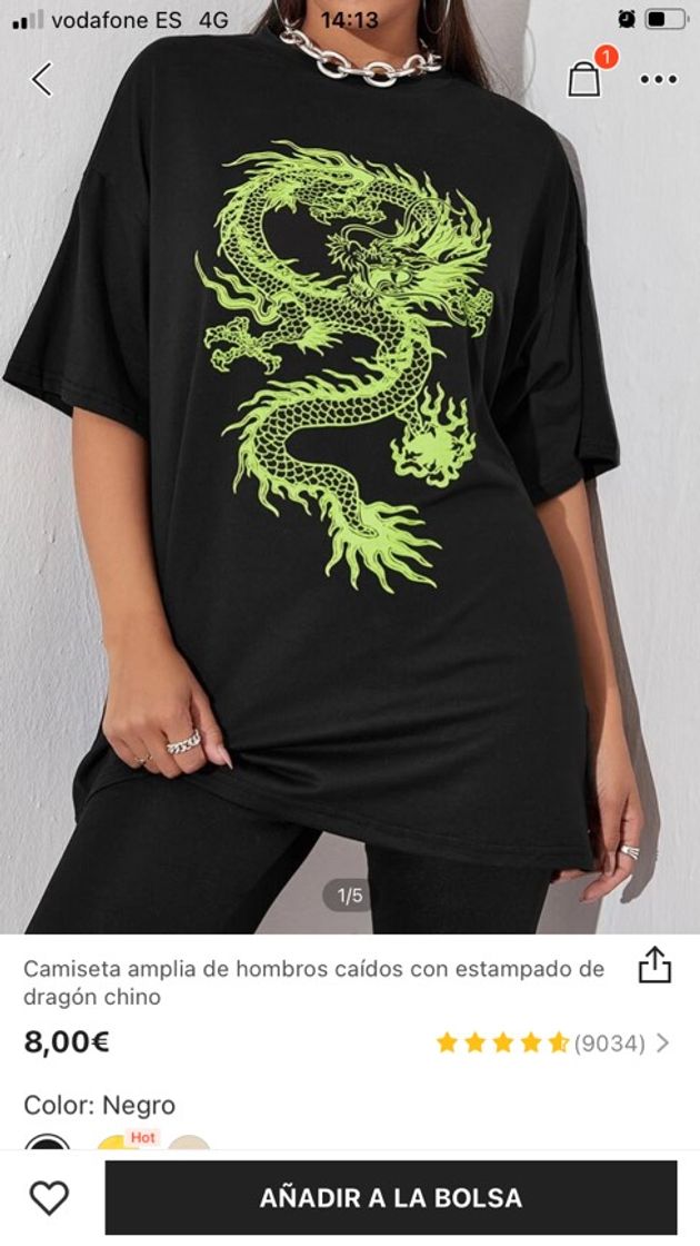 Moda Camiseta dragón verde 💞