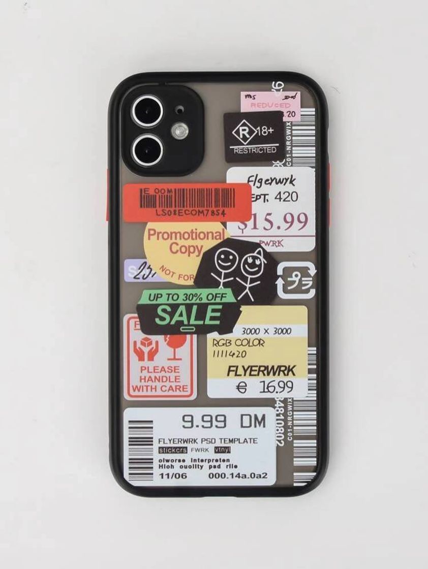 Products Capa iPhone com colagem de etiqueta