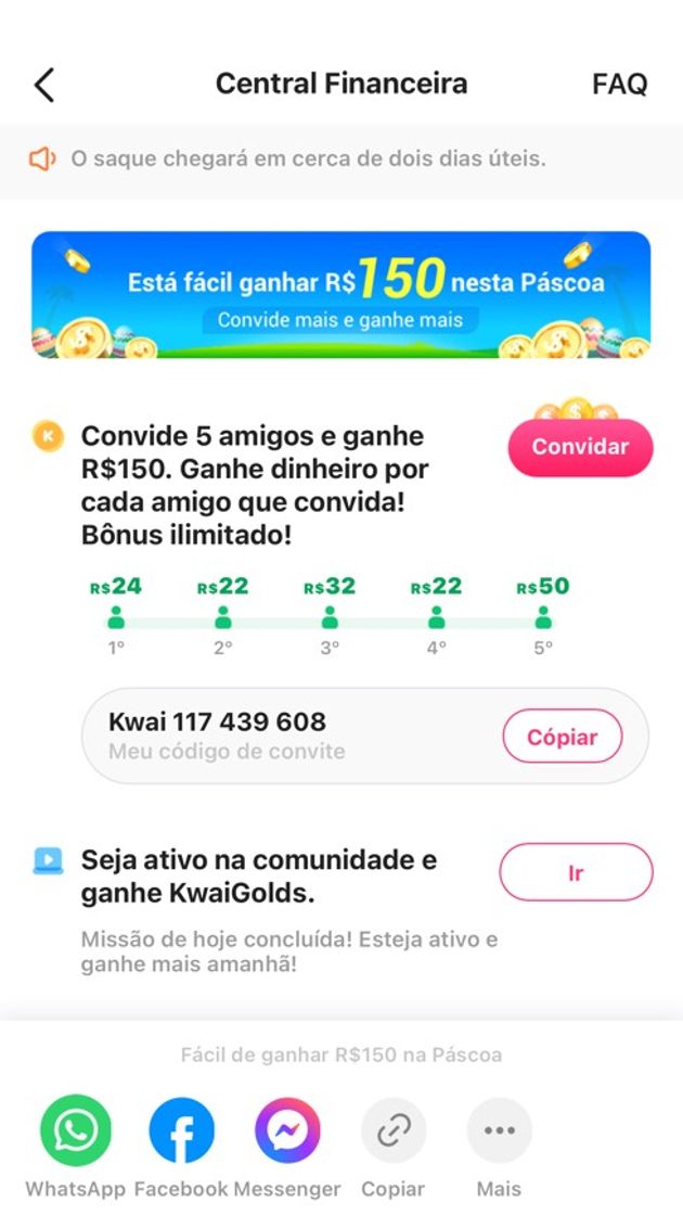 Social  baixem o kwai com meu código para ja ganha $$ Kwai117439608