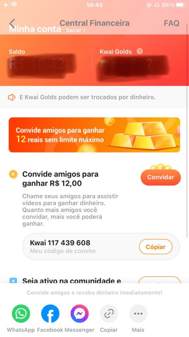 Baixem o kwai e coloquem meu código para começar ganhando 🤑