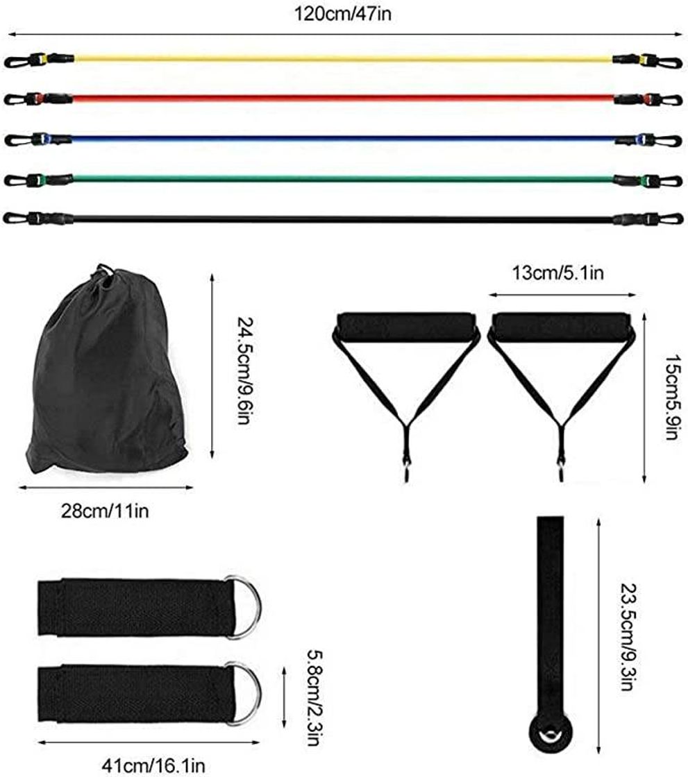 Fashion Kit Elástico Extensor Treinamento Pilates e Exercícios