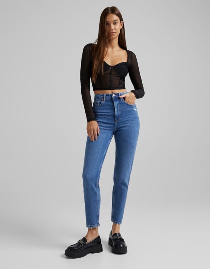 Moda JEANS MOM SLIM FIT 