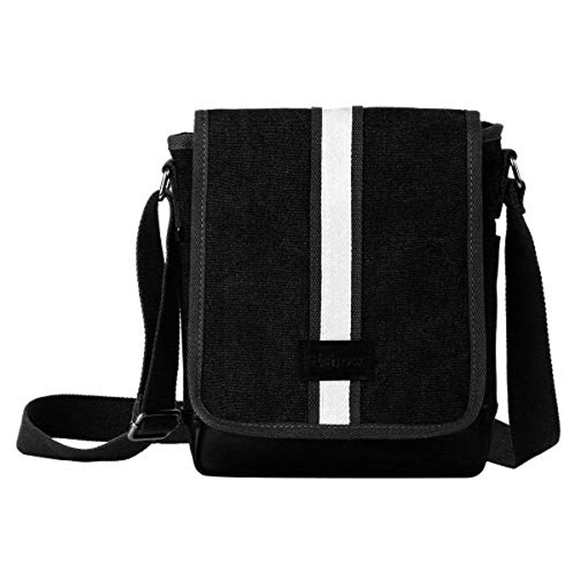 Moda Eshow Bolso Bandolera a Hombro Negro para Hombres Tela de Lona Negocio Trabajo Viaje Casual Shoppers