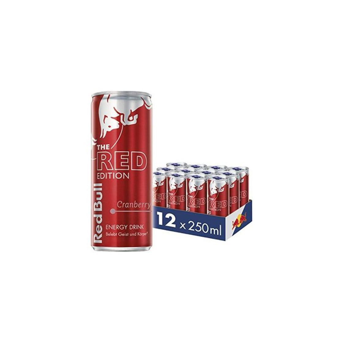 Producto Red Bull Energy Drink Red Edition con Cranberry sabor, 12 unidades, desechables