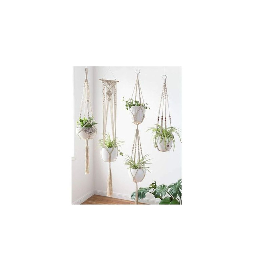 Producto Mkouo Macrame Plant Hangers 3 Different Sizes Hanging Planter for Indoor Outdoor