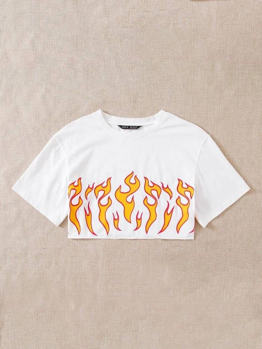 Moda Fire print crop top p