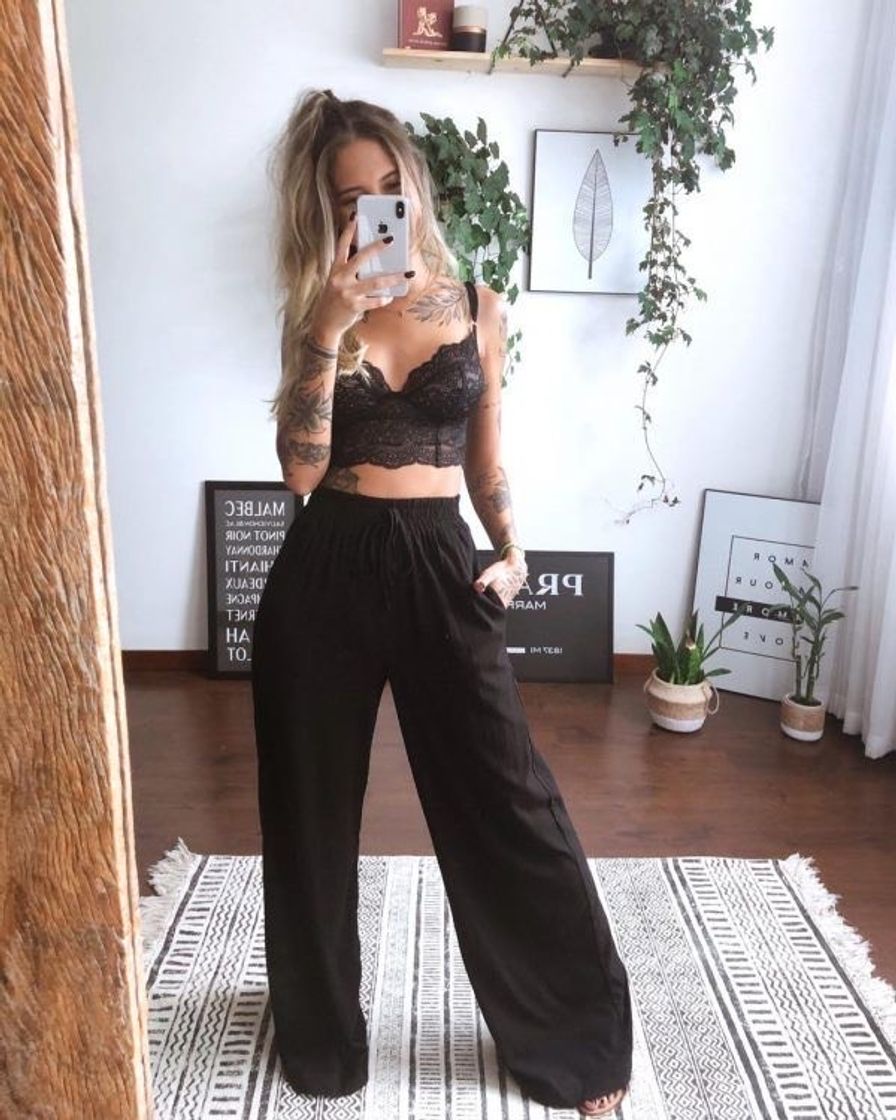 Moda Look com calça estilo pantalona ✨