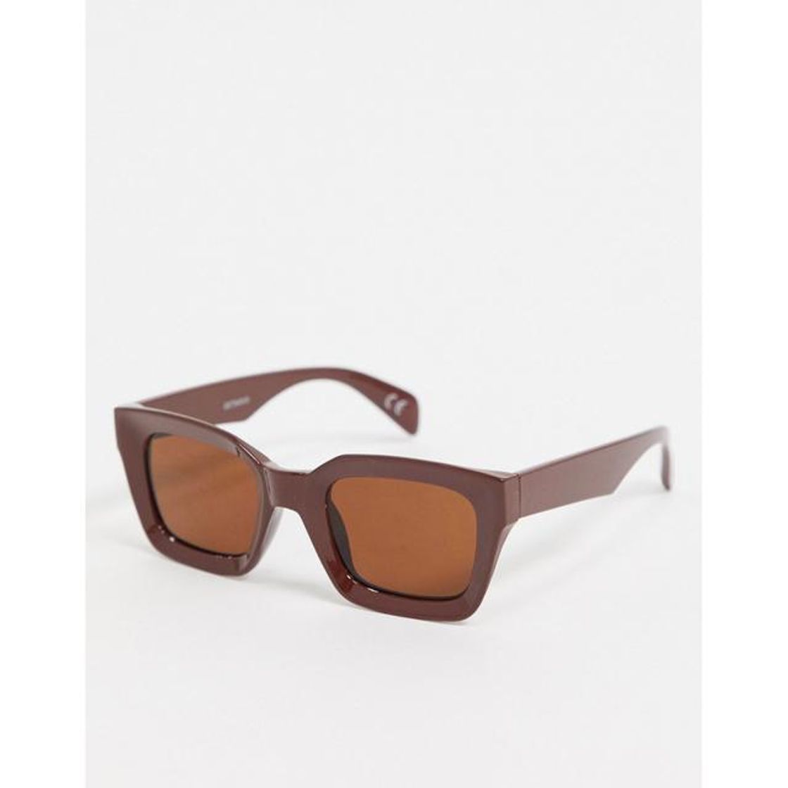 Moda ASOS DESIGN square bevel sunglasses in brown | ASOS