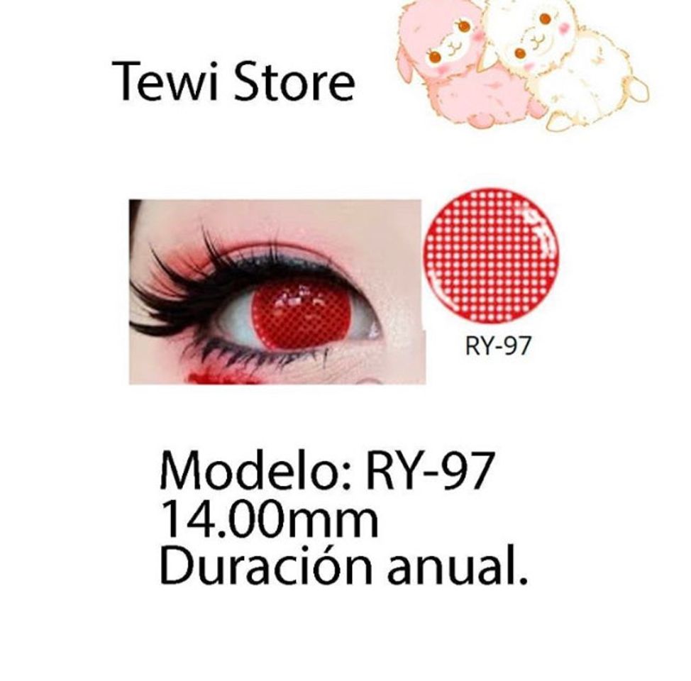 Moda Lentes de contacto malla rojo