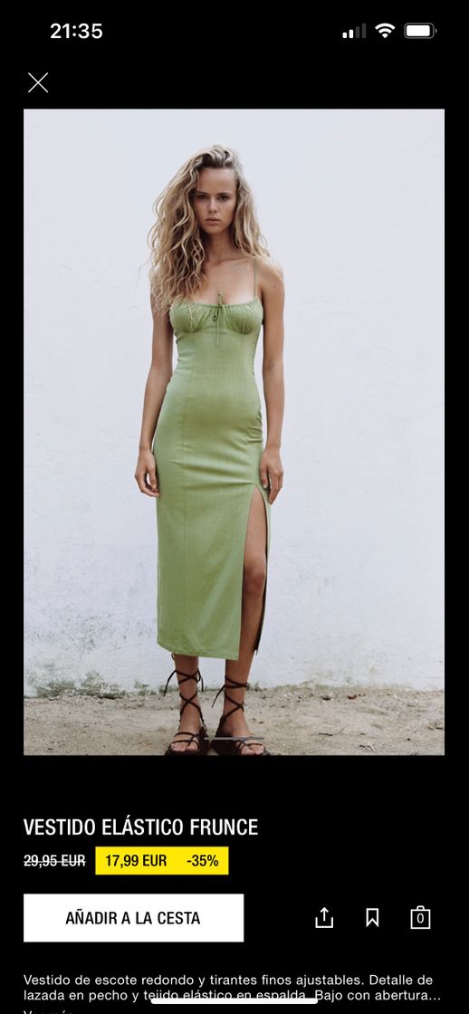 Moda Vestido lino verde 