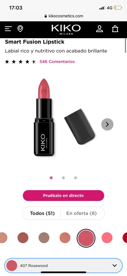 Producto Barra de labios 407