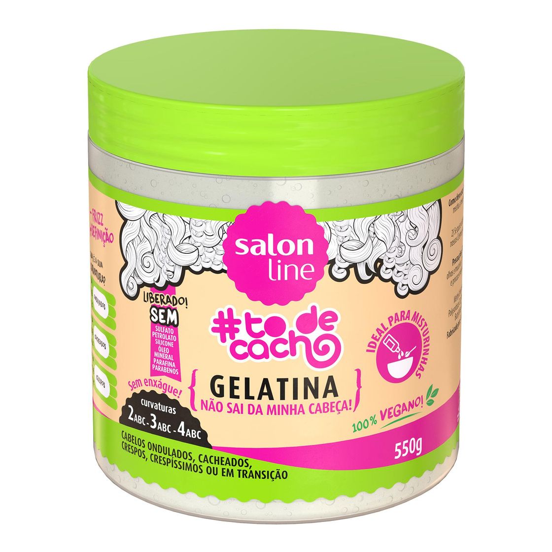 Moda Gelatina #todecacho Não Sai da Minha Cabeça! Salon Line 550g