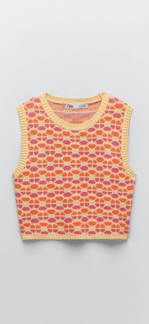 multicoloured sleeveless crop top
