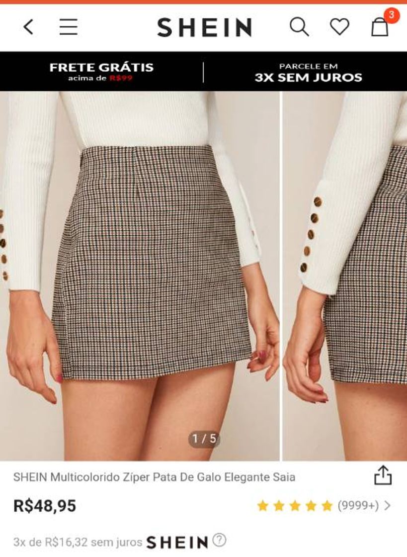 Moda Houndstooth Mini Skirt 