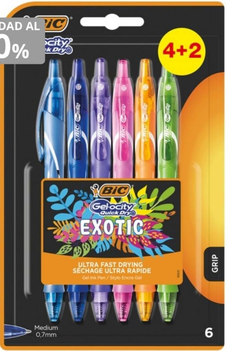 Moda Pack de 6 Bolígrafos Tinta Gel Gelocity Quick Dry Exotic BIC ...