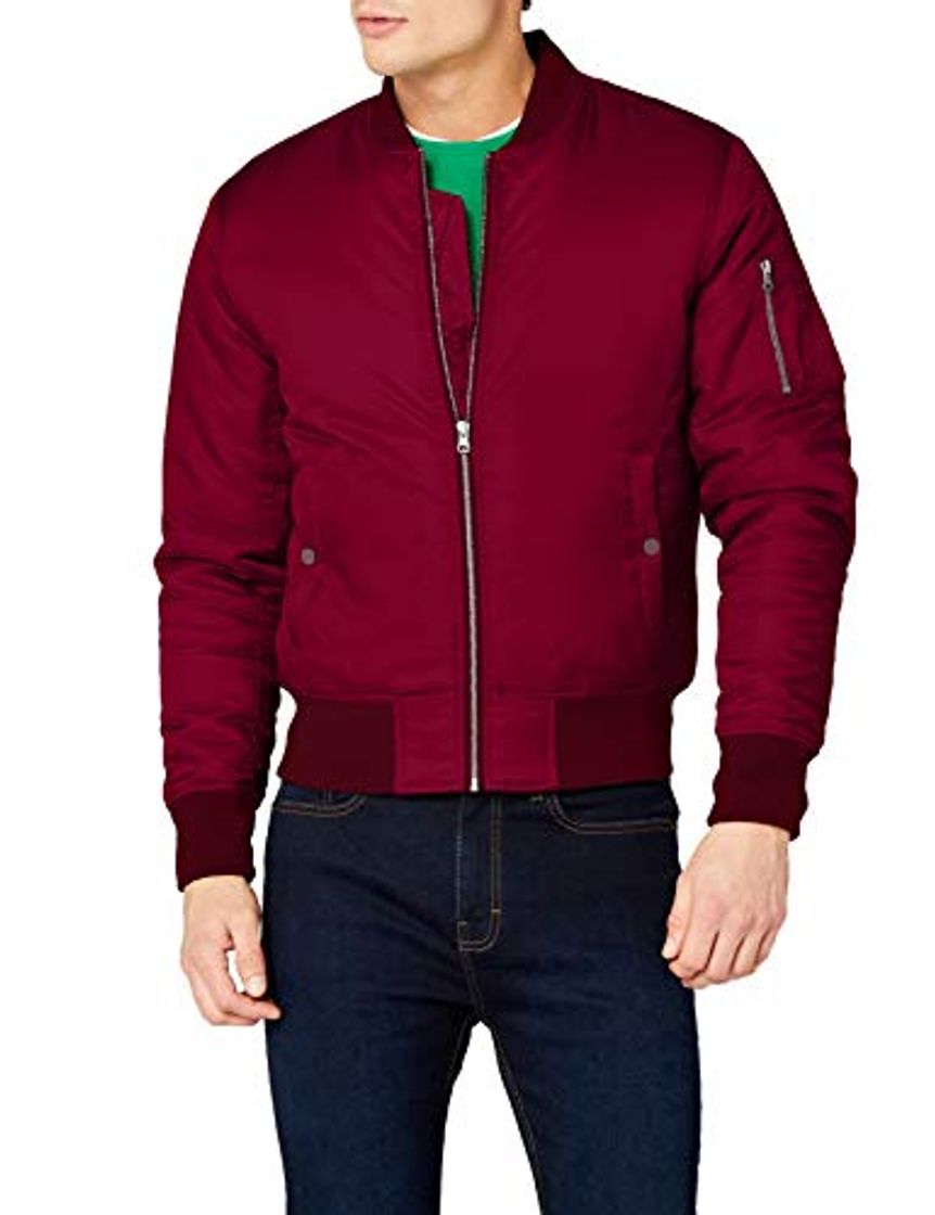 Fashion Urban Classics Basic Bomber Jacket, Rojo