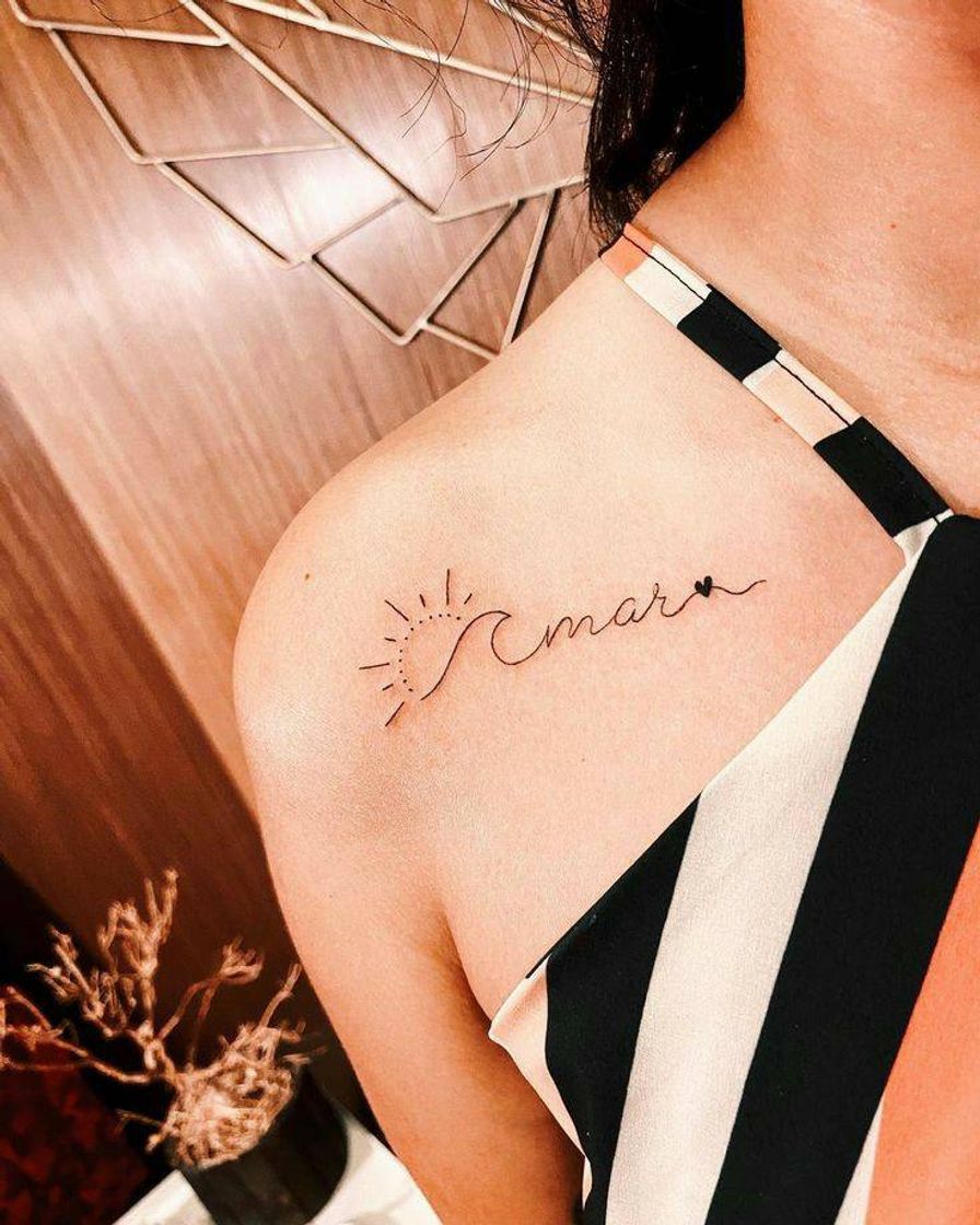 Fashion Tatuagem de mar 