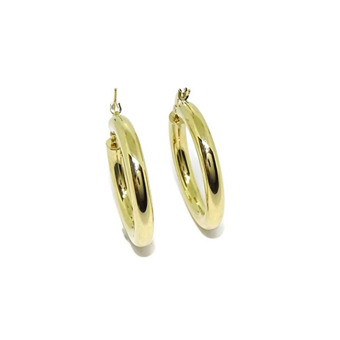 Moda Pendientes aros de oro amarillo de 18k anchos