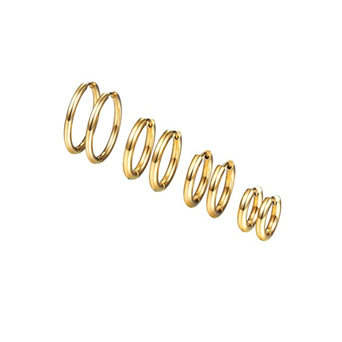 Social Conjunto de Pendientes de Aro para Mujer de Acero Inoxidable Chapado en Oro Regalo para Mujer