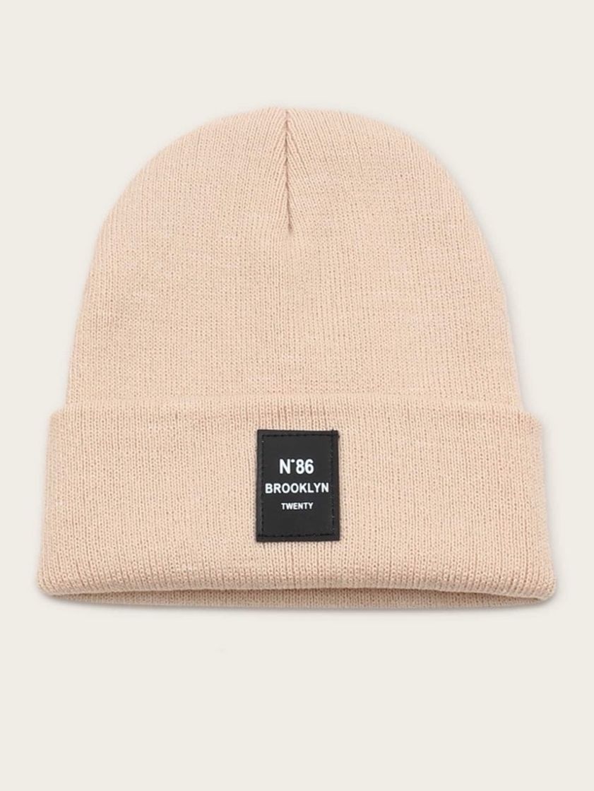 Moda Letter patch cuffed beanie 