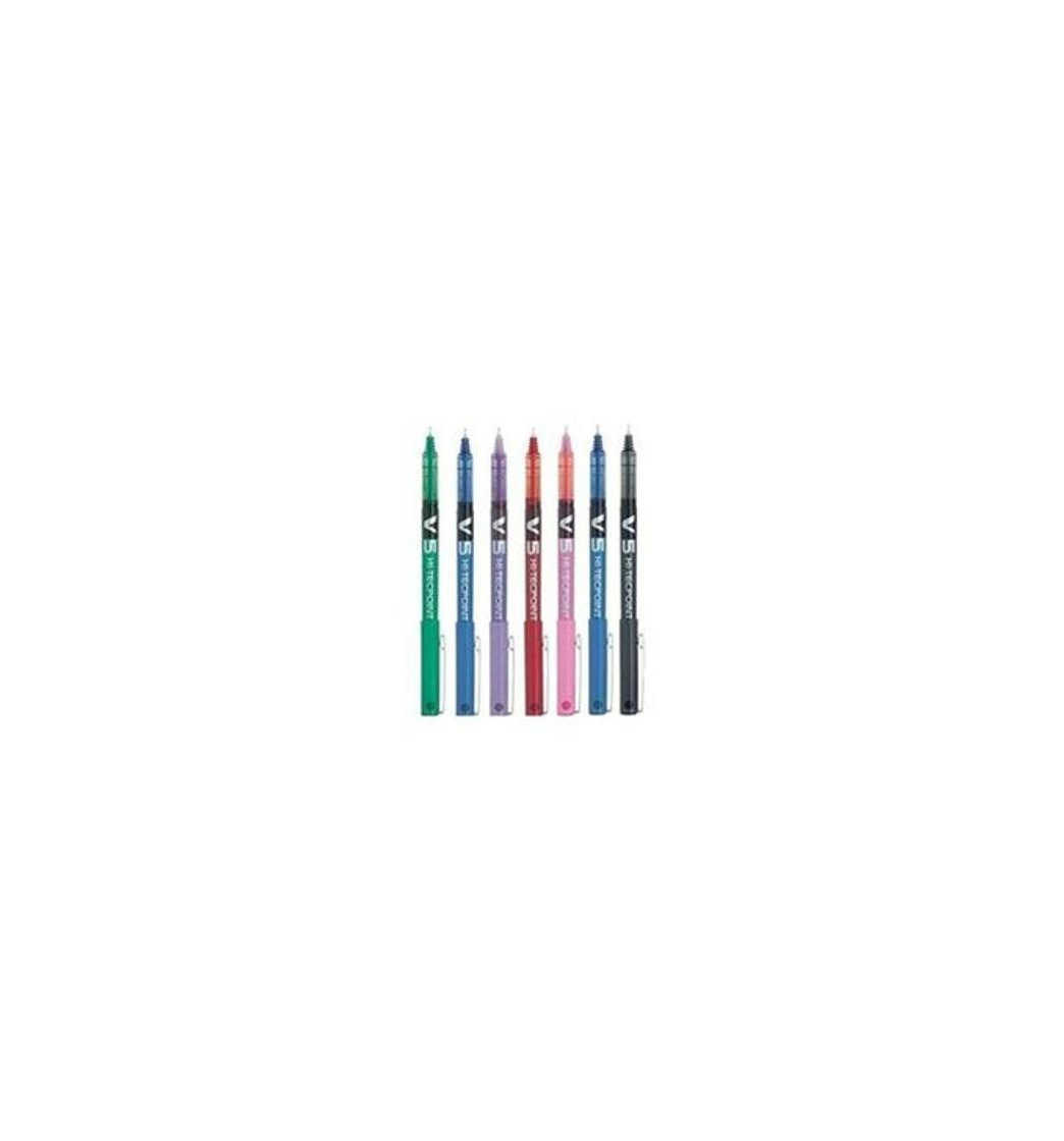 Social Pack de 7 Bolígrafos Pilot BX V5 Varios Colores - Bolígrafo Extra Fino Hi-Tecpoint con Punta 0.5mm