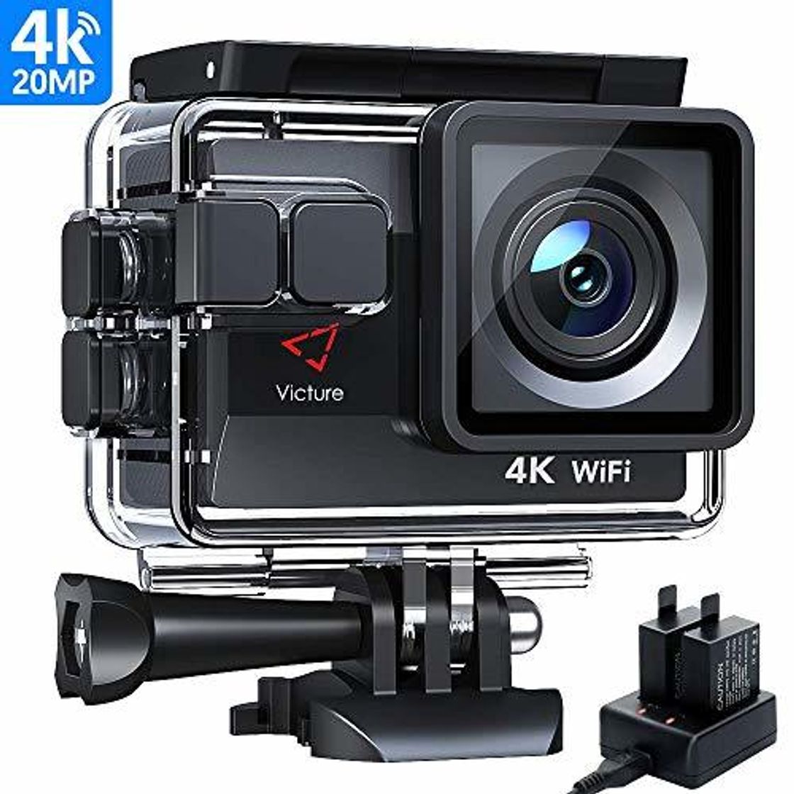 Social Victure Cámara Deportiva Wifi 4k Ultra HD 20MP Action Camera Acuatica de