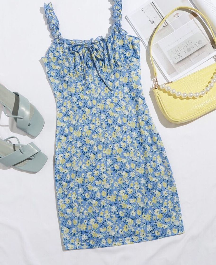 Social Vestido azul floral