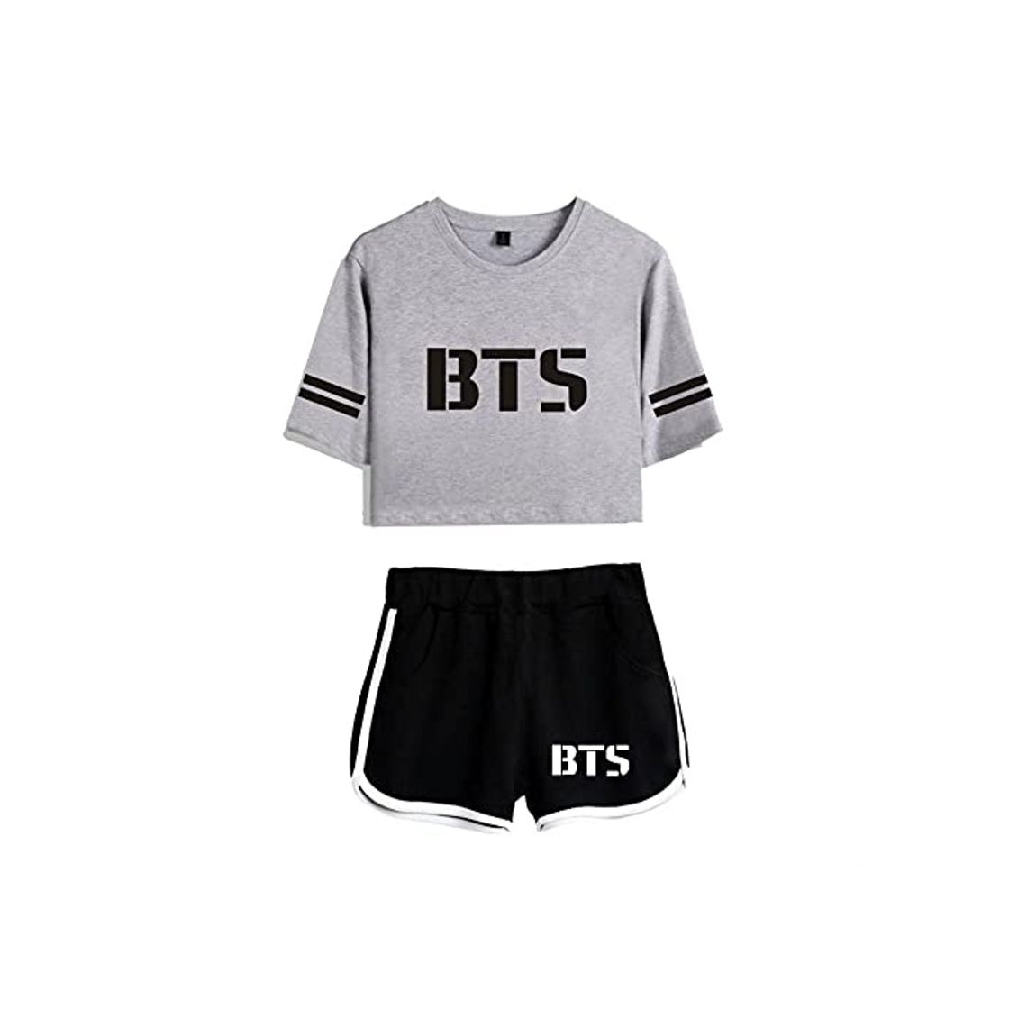 Fashion Conjunto de Camiseta BTS Tops y Pantalones Cortos Ropa Casual para Mujer Chándales Estampados KPOP Bangtan Niños Fans Ropa Deportiva de Verano Conjuntos de Verano Gimnasio Ropa de Yoga Pijamas