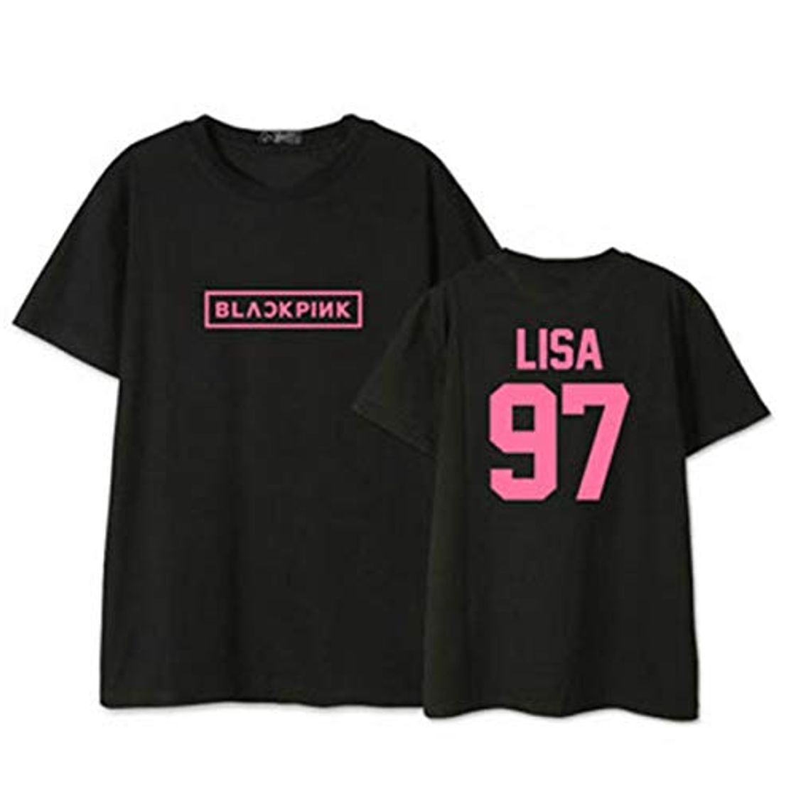 Fashion KPOP Blackpink Camiseta de Manga Corta de Verano Loves Letter Impreso Top Tees Camisa Casual JISOO Jennie Lisa Rose