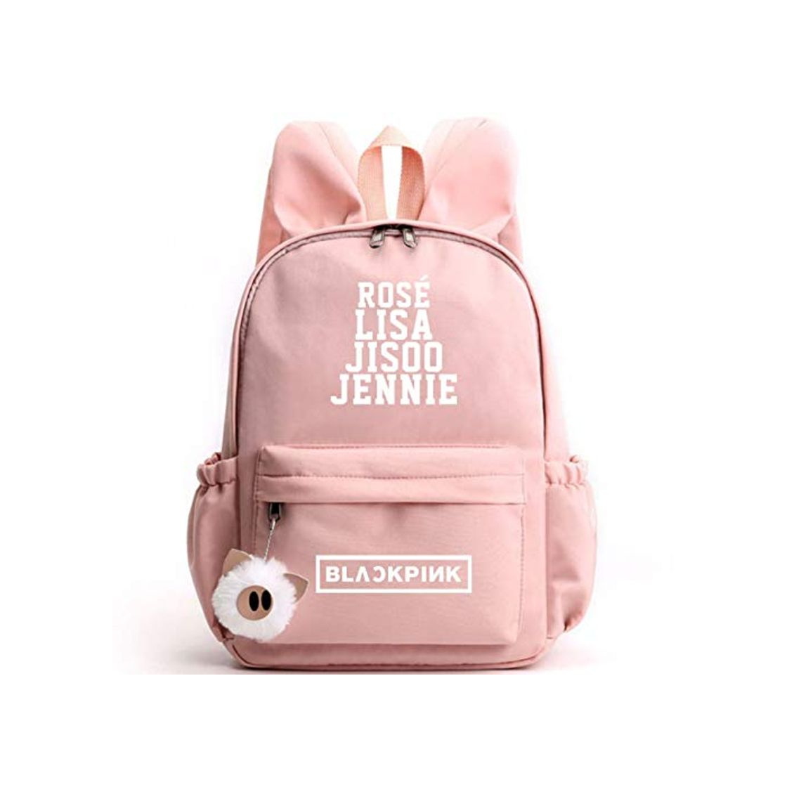 Social Blackpink Mochila con Orejas de Conejo KPOP Bolsa de Regalo Mercancía Bolsa para Computadora Portátil Escuela Mochila de Viaje Escuela Bolsas de Lona JISOO Jennie ROSÉ Lisa