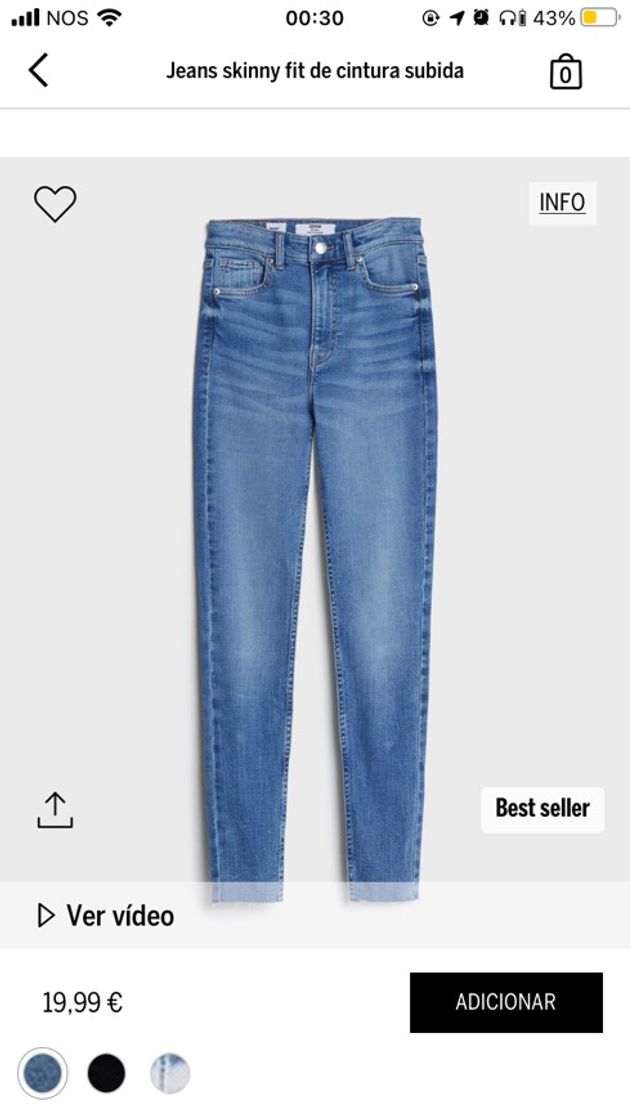 Social Jeans Skinny fit de cintura subida azuis escuras