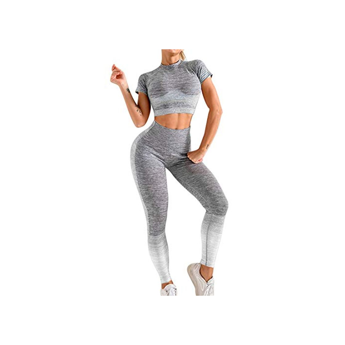 Fashion Conjunto Yoga Ropa Fitness Conjunto Deporte Mujer Pantalones Leggings De Yoga Súper