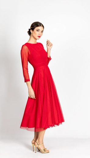 Vestido María Rojo Rocío Osorno 