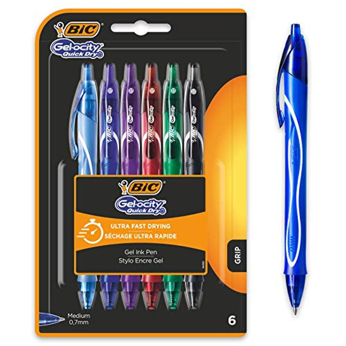Social BIC Gel-ocity Quick Dry - Blíster de 6 unidades